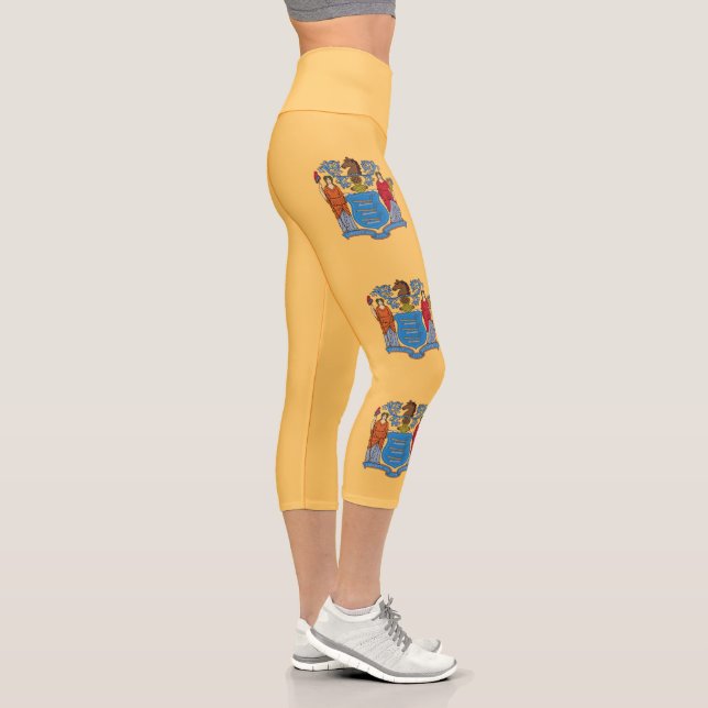 New Jersey State Flag Capri Leggings (Right)