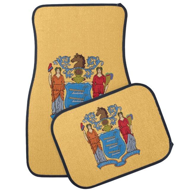 New Jersey State Flag Car Floor Mat (Set)