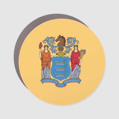 New Jersey State Flag Car Magnet