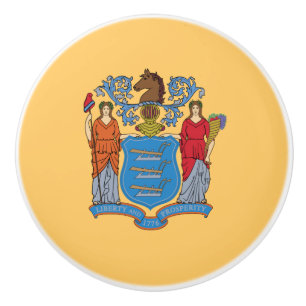 New Jersey State Flag Ceramic Knob