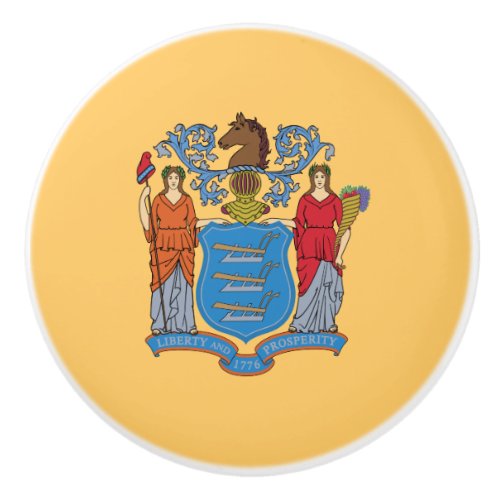 New Jersey State Flag Ceramic Knob
