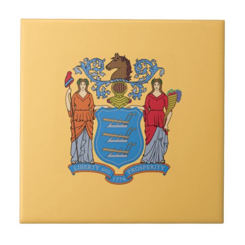 New Jersey State Flag Ceramic Tile