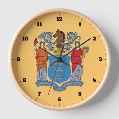 NEW JERSEY STATE FLAG CLOCK
