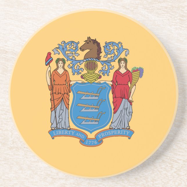New Jersey State Flag Coaster (Front)