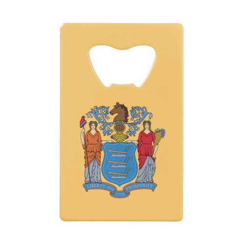 New Jersey State Flag Credit Card Bottle Opener