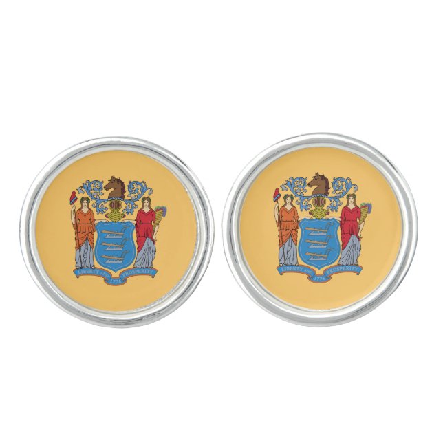 New Jersey State Flag Cufflinks (Front)
