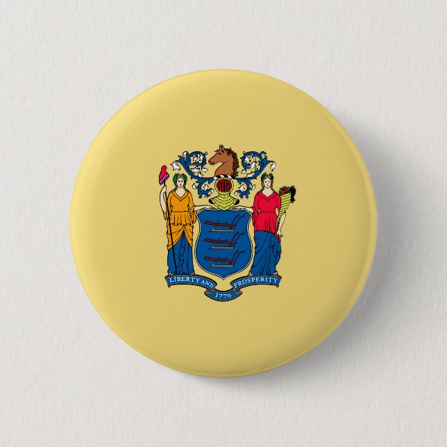 New Jersey State Flag Design Button (Front)