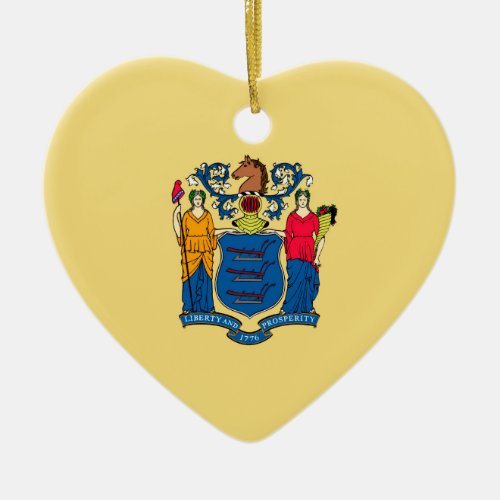 New Jersey State Flag Design Ceramic Ornament