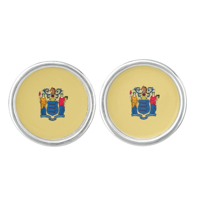 New Jersey State Flag Design Cufflinks (Front)