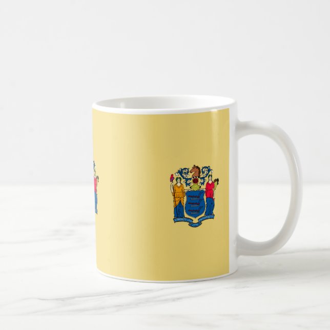 New Jersey State Flag Design Decor Coffee Mug (Right)