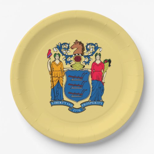 New Jersey State Flag Design Decor Paper Plates