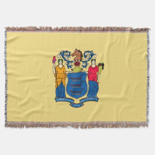 New Jersey State Flag Design Decor Throw Blanket