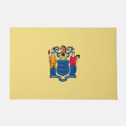 New Jersey State Flag Design Doormat