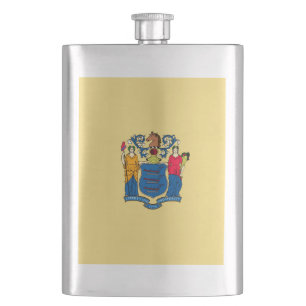 New Jersey State Flag Design Hip Flask