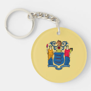 New Jersey State Flag Design Keychain