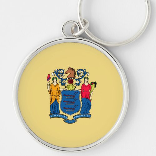 New Jersey State Flag Design Keychain