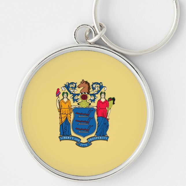 New Jersey State Flag Design Keychain (Front)