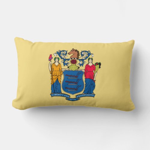New Jersey State Flag Design Lumbar Pillow