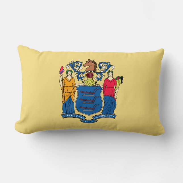 New Jersey State Flag Design Lumbar Pillow (Front)