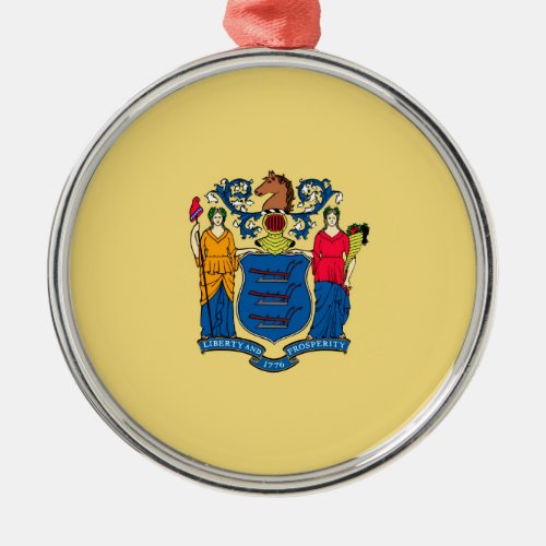New Jersey State Flag Design Metal Ornament