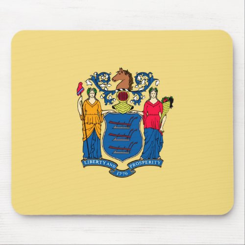 New Jersey State Flag Design Mouse Pad