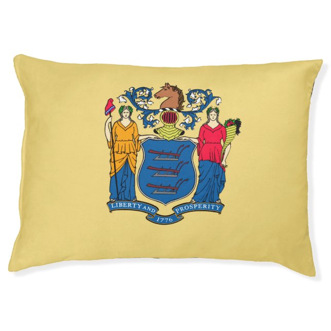 New Jersey State Flag Design Pet Bed (Front)