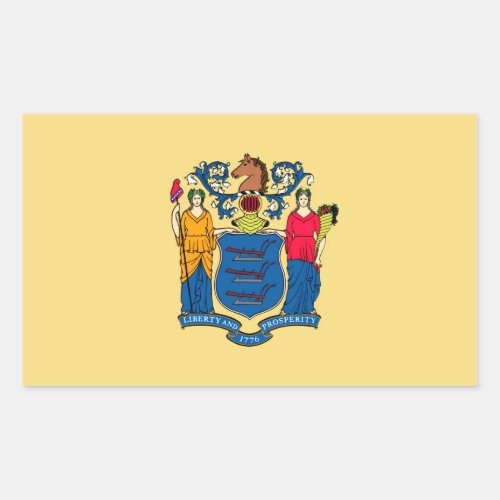 New Jersey State Flag Design Rectangular Sticker