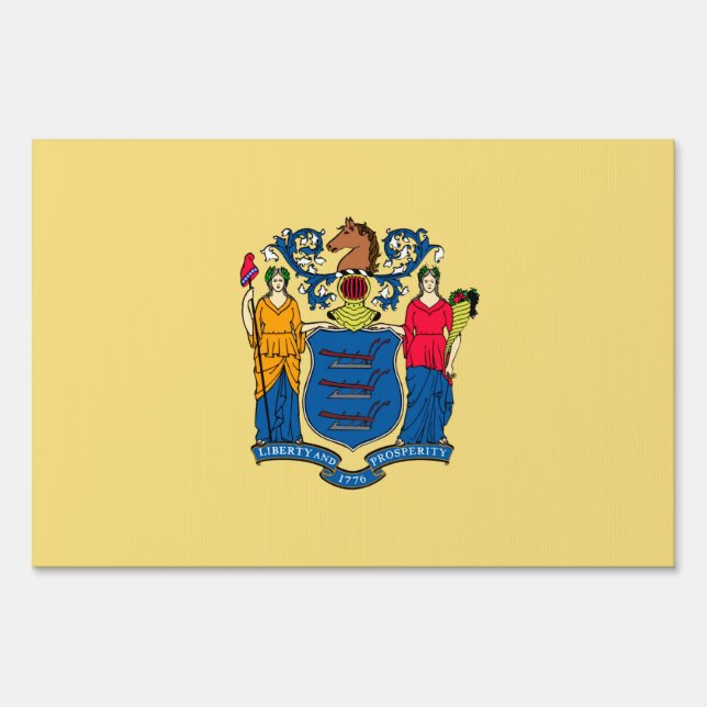 New Jersey State Flag Design Sign (Front)