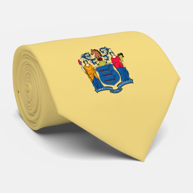New Jersey State Flag Design Tie (Rolled)