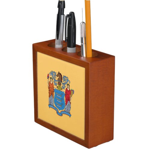 New Jersey State Flag Desk Organizer