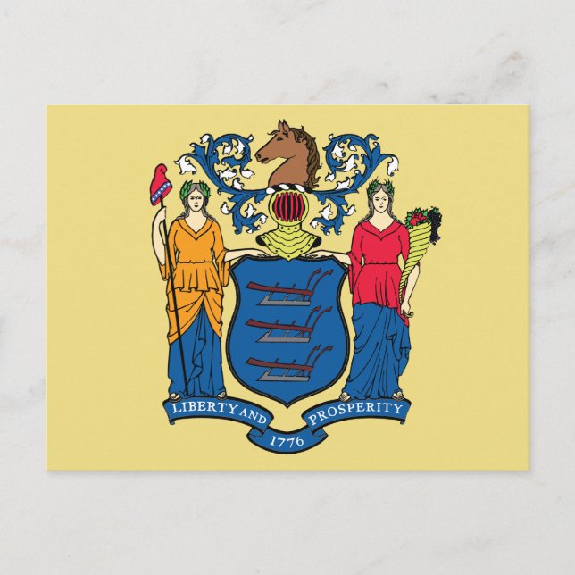 New Jersey State Flag Garden Liberty Prosperity  Postcard (Front)