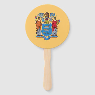 New Jersey State Flag Hand Fan