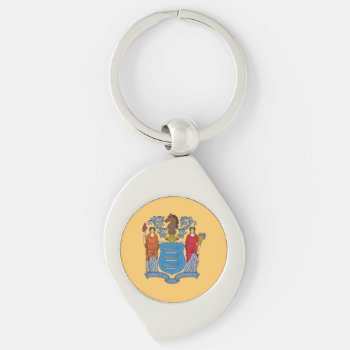 New Jersey State Flag Keychain by topdivertntrend at Zazzle