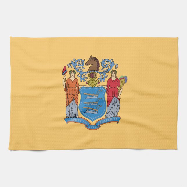 New Jersey State Flag Kitchen Towel (Horizontal)