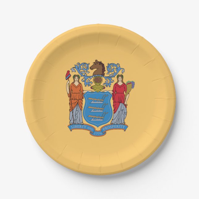 New Jersey State Flag Paper Plates (Front)