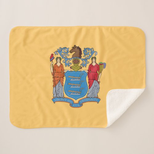 New Jersey State Flag Sherpa Blanket