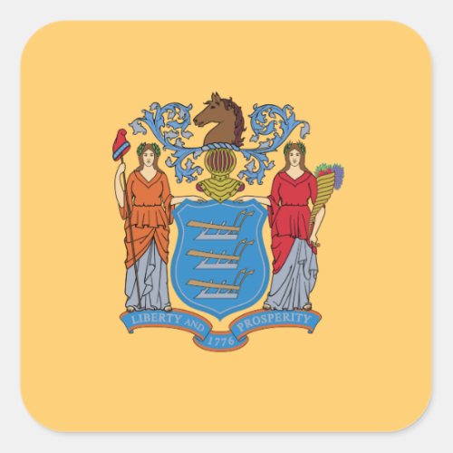 New Jersey State Flag Square Sticker