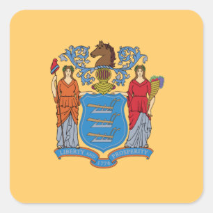 New Jersey State Flag Square Sticker