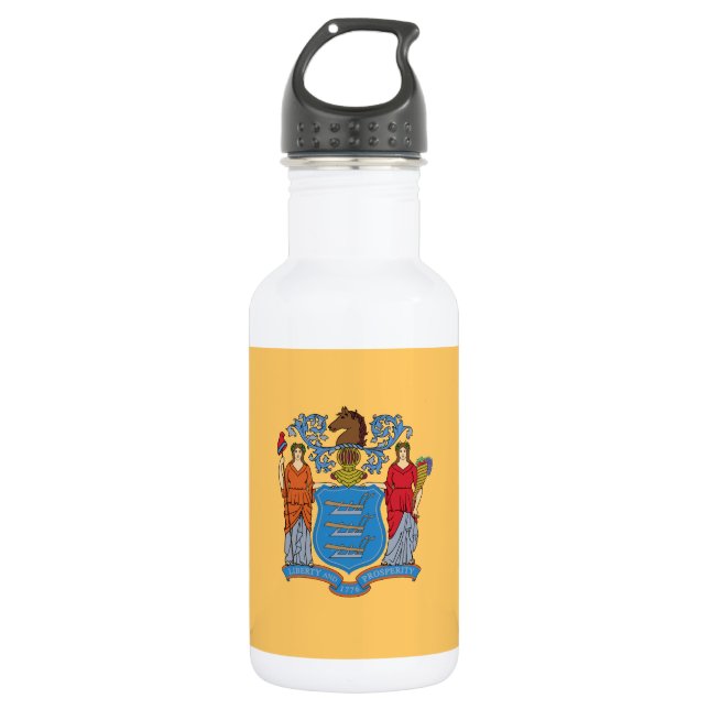 New Jersey State Flag Stainless Steel Water Bottle (Front)