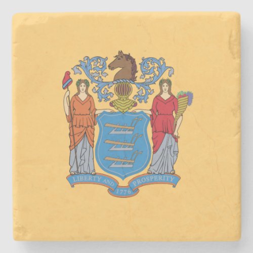 New Jersey State Flag Stone Coaster