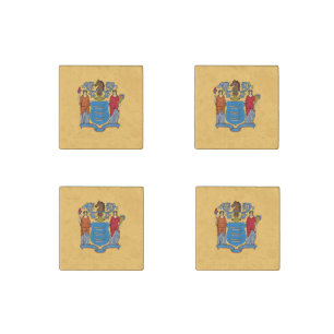 New Jersey State Flag Stone Magnet