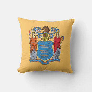 New Jersey State Flag Throw Pillow