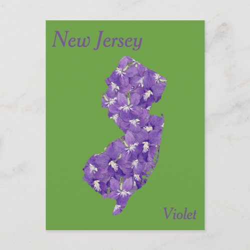 New Jersey State Flower Collage Map Postcard