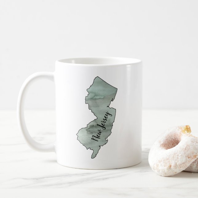 New Jersey State Illustration Coffee Mug (With Donut)