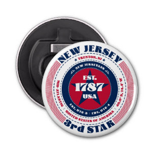 New Jersey State Information Circle Bottle Opener