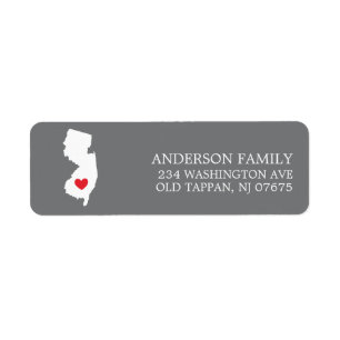 NEW JERSEY State Moving Return Address Label