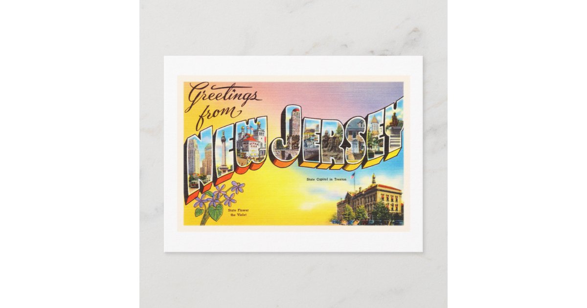 New Jersey State NJ Old Vintage Travel Postcard- Postcard | Zazzle