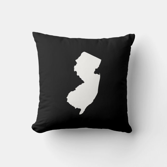 New Jersey State Outline Throw Pillow (Front)