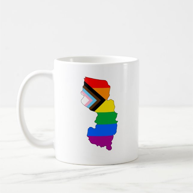 New Jersey State Pride LGBTQ Progress Pride Coffee Mug (Left)