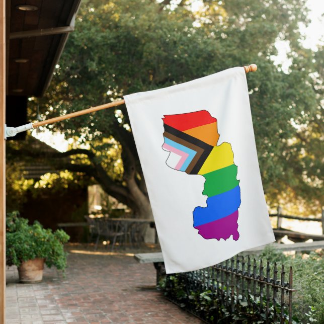 New Jersey State Pride LGBTQ Progress Pride House Flag (In SItu)